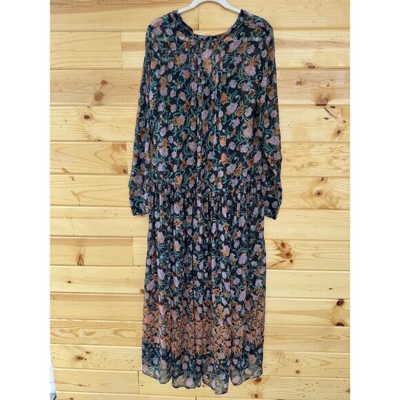 Free People See It Through Maxi Dress Black Combo Size Small - Picture 3 of 7